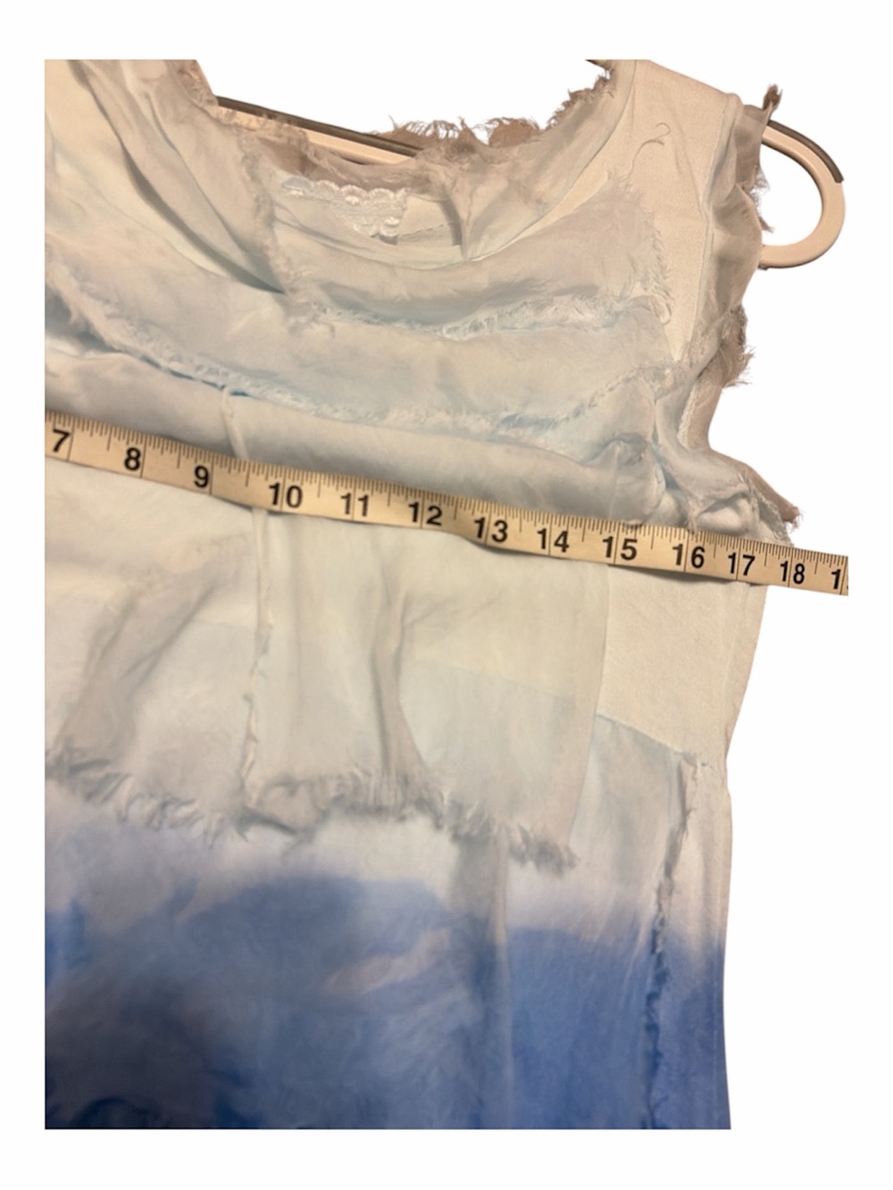 Made in Italy Silk Blend Ombre Maxi Dress & Duster Set Lagenlook Blue Lt Blue L - Picture 8 of 10